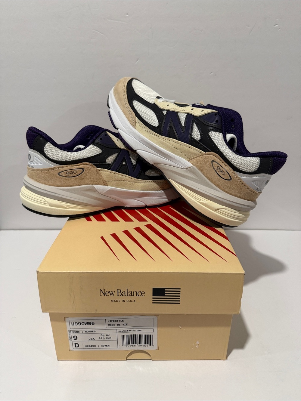 NB x Teddy Santis 990v6 'White Black Plum' Sz: 6 / 8 / 9 / (U990WB6)
